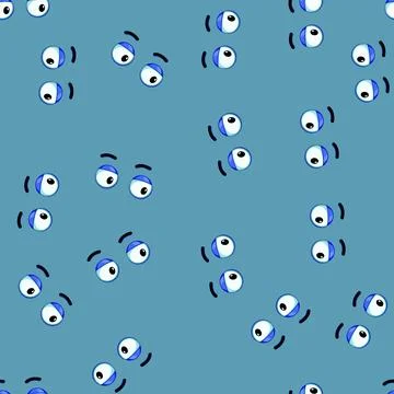 Seamless pattern sadness eye emotions cartoon vector Ilustración de archivo