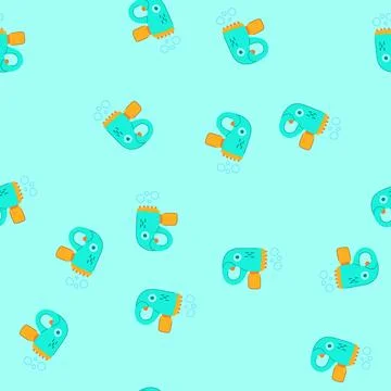 Seamless pattern safe bubble gun toy cartoon vector イラスト素材
