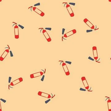 Seamless pattern safe fire extinguisher cartoon vector Stock Illustration