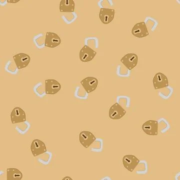 Seamless pattern safe padlock vintage cartoon vector Illustrazione stock