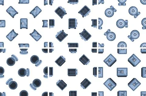 Seamless pattern with safes and vault doors showing security and finance concept Illustrazione stock