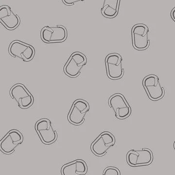 Seamless pattern safety carabiner clip cartoon vector 스톡 일러스트