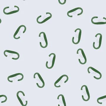 Seamless pattern safety carabiner clip cartoon vector 스톡 일러스트
