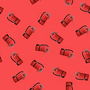 Seamless pattern safety fire extinguisher cartoon vector Stock Illustration