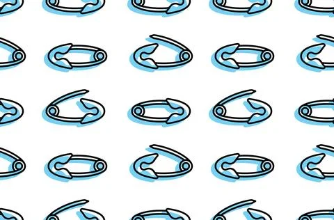 Seamless pattern with Safety pin Stock Illustration