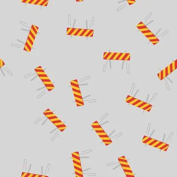 Seamless pattern safety road barrier cartoon vector Illustrazione stock