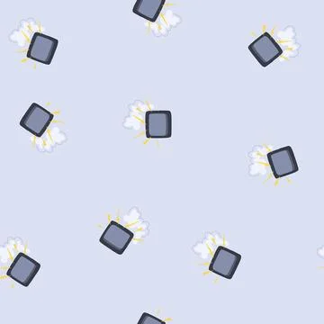 Seamless pattern safety short circuit fire cartoon vector Stock Illustration