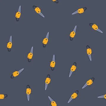 Seamless pattern safety tree trimmer cartoon vector Illustrazione stock