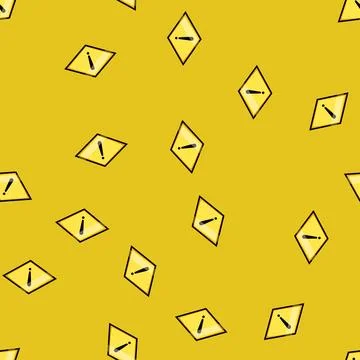 Seamless pattern safety yellow warning sign cartoon vector 스톡 일러스트