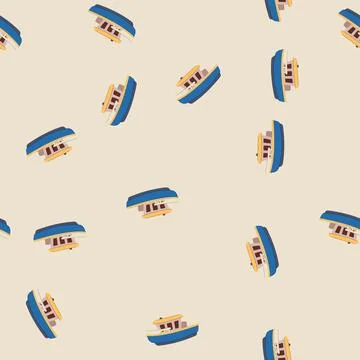 Seamless pattern sail boat toy cartoon vector Stock Illustration