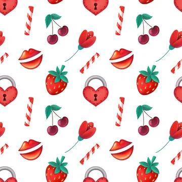 Seamless pattern for Saint Valentine Day Stock Illustration