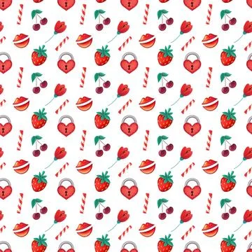 Seamless pattern for Saint Valentine Day Stock Illustration