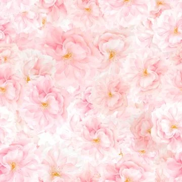 SEAMLESS pattern of sakura blossoms Stock Photos
