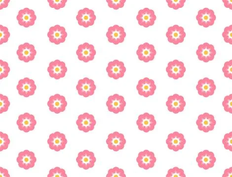 Seamless pattern sakura flower on white background - Vector illustration Stock Illustration