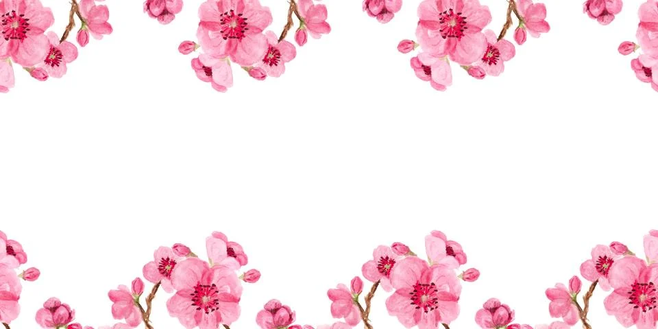 Seamless pattern with sakura Stock Illustration