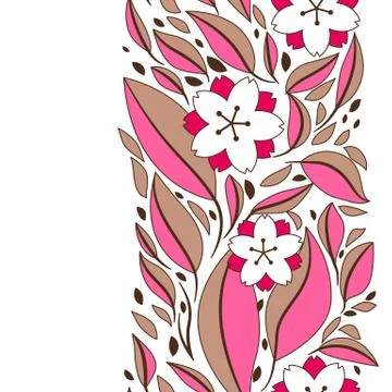 Seamless pattern with sakura or cherry blossom. Stock Illustration