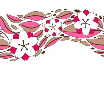 Seamless pattern with sakura or cherry blossom. Stock Illustration