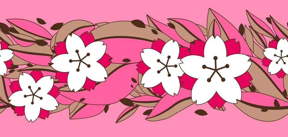 Seamless pattern with sakura or cherry blossom. イラスト素材