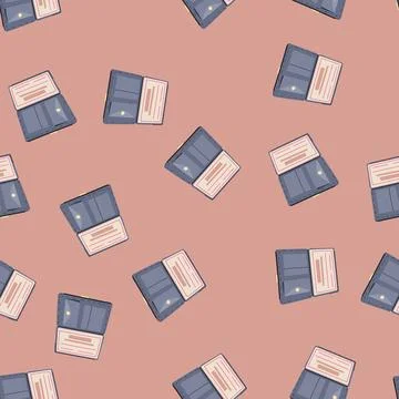 Seamless pattern salary checkbook cartoon vector Illustrazione stock