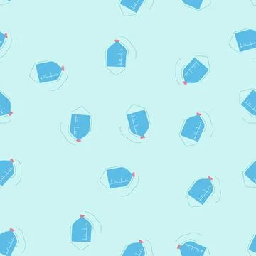 Seamless pattern saline iv drip bag cartoon vector イラスト素材