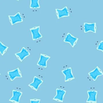 Seamless pattern saline iv fluid bag cartoon vector Stock Illustration