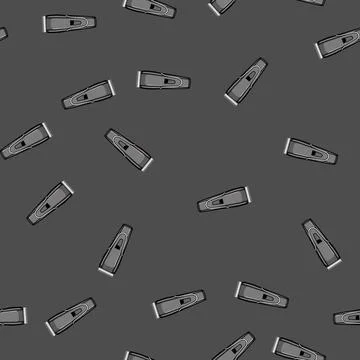Seamless pattern salon hair clipper cartoon vector Stock Illustration