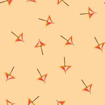 Seamless pattern sand beach umbrella cartoon vector Stock Illustration