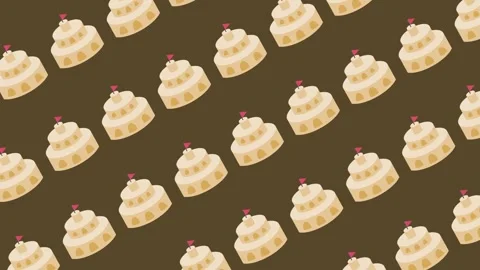 Seamless pattern with sandcastle icons and red flags on a brown background anima Stock Footage 330516552