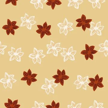 Seamless pattern sanise on beige background. Vector repeat template spice in  Stock Illustration