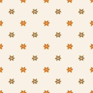 Seamless pattern sanise on beige background. Vector repeat template spice in  Stock Illustration