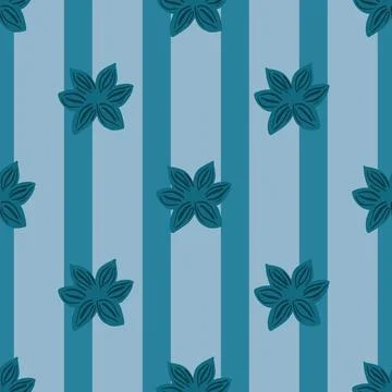 Seamless pattern sanise on blue striped background. Vector repeat template sp Illustrazione stock