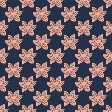 Seamless pattern sanise on dark blue background. Vector repeat template spice 스톡 일러스트