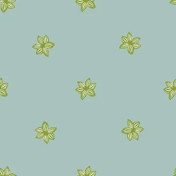 Seamless pattern sanise on light blue background. Vector repeat template spic Stock Illustration