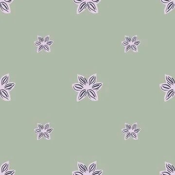 Seamless pattern sanise on light mint background. Vector repeat template spic Stock Illustration
