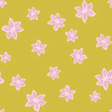 Seamless pattern sanise on yellow background. Vector repeat template spice in Stock Illustration