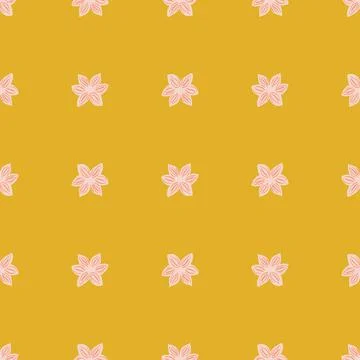 Seamless pattern sanise on yellow background. Vector repeat template spice in Stock Illustration