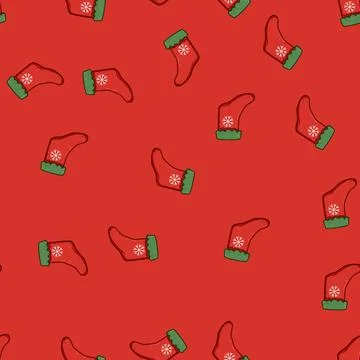Seamless pattern santa christmas sock cartoon vector 스톡 일러스트