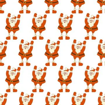 Seamless pattern of santa claus. Groove style. Vector illustration. Stock Illustration
