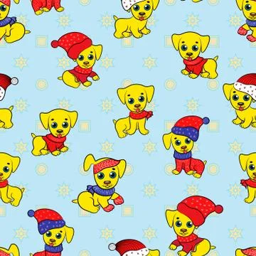 Seamless pattern with Santa pappies Stock Illustration
