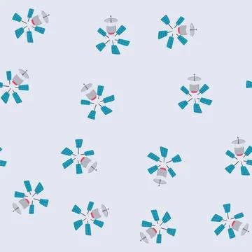 Seamless pattern satellite satellite cartoon vector Illustrazione stock