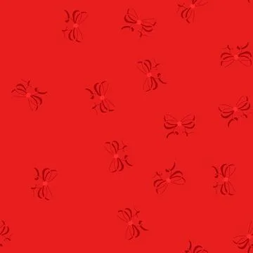 Seamless pattern satin red bow ribbon cartoon vector Stockillustratie