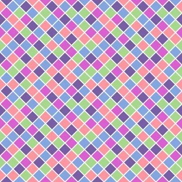 Seamless pattern - saturated pastel color rhombuses with white lining Stock Illustration