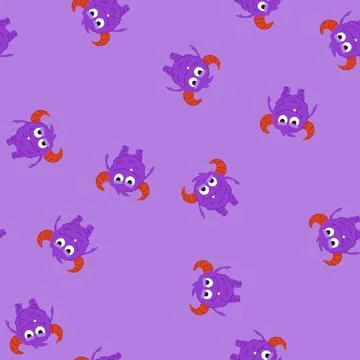 Seamless pattern satyr monster with horns cartoon vector Stock Illustration