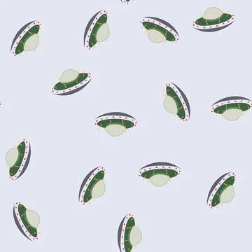 Seamless pattern saucer ufo ship cartoon vector Stock Illustration