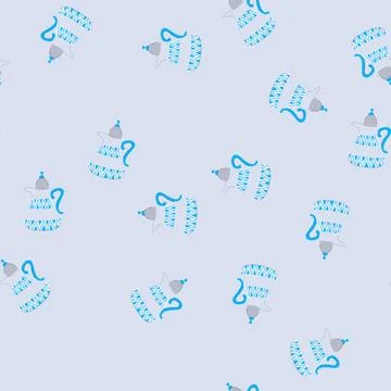 Seamless pattern saudi arabic tea pot cartoon vector 스톡 일러스트