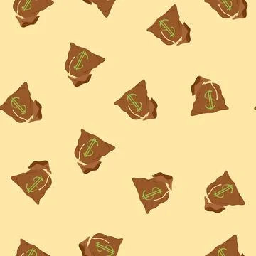 Seamless pattern save money bag cartoon vector Illustrazione stock