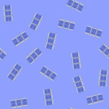 Seamless pattern savings solar panels cartoon vector Stock Illustration