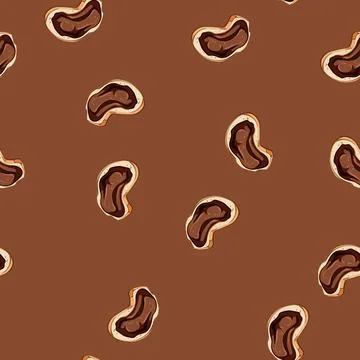 Seamless pattern savory toast jam cartoon vector Stock Illustration