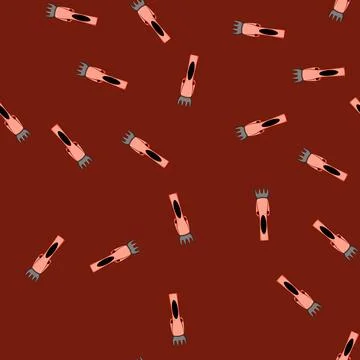 Seamless pattern saw tree trimmer cartoon vector Stock Illustration