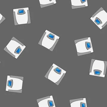 Seamless pattern scale smart weights cartoon vector Illustrazione stock